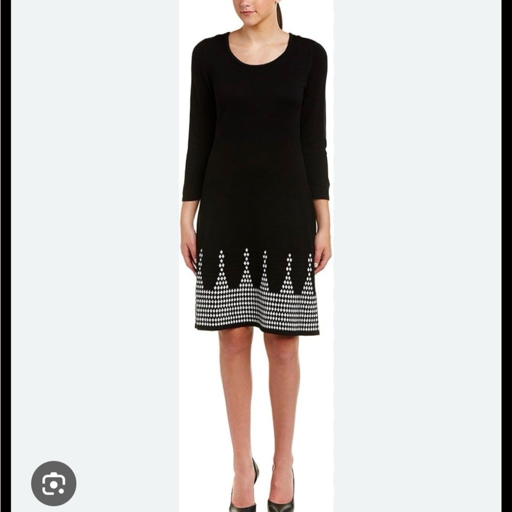 NWT Nine West Size Small Black and White Sweater Dress